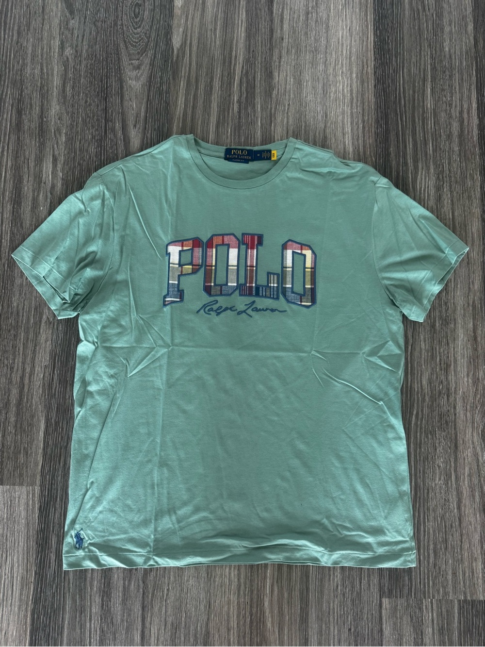 Polo by Ralph Lauren Mint Green Multicolor Block Logo Short Sleeve Tee